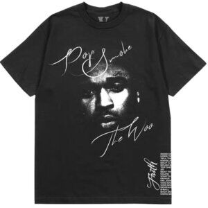 Vlone x Pop Smoke The Woo T-shirt Men's Small Black Cotton